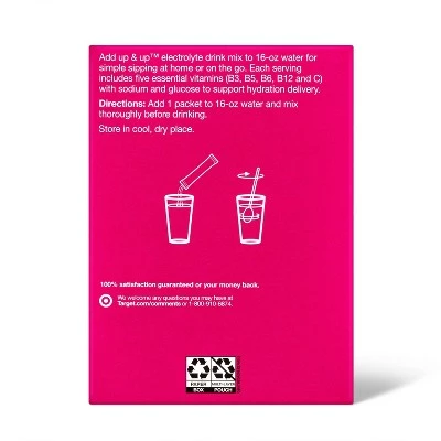Up & Up Passion Fruit Hydration with Electrolytes Vegan Supplements - 17oz/30ct Stick Packs - up & up™ 5 Up & Up Passion Fruit Hydration with Electrolytes Vegan Supplements - 17oz/30ct Stick Packs - up & up™ - Image 3