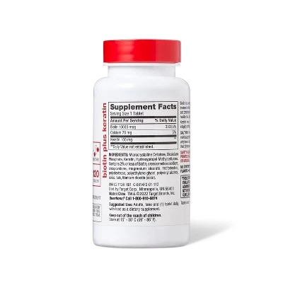 Up & Up Biotin with Keratin Dietary Supplement Tablets - 120ct - up & up™ 3 Up & Up Biotin with Keratin Dietary Supplement Tablets - 120ct - up & up™