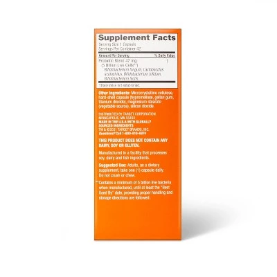 Up & Up Daily Probiotic Support Capsules - 42ct - up & up™ 4 Up & Up Daily Probiotic Support Capsules - 42ct - up & up™ - Image 2