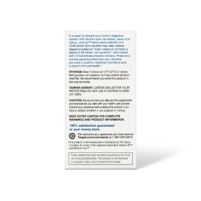 Up & Up Daily Flora Probiotic Capsules - 30ct - up & up™ 4 Up & Up Daily Flora Probiotic Capsules - 30ct - up & up™ - Image 2