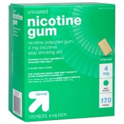 Up & Up Nicotine 4mg Gum Stop Smoking Aid - Mint Flavor - 170ct - up & up™