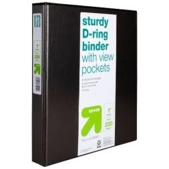 Up & Up 6pk 1" D Ring Binder Black - up & up™